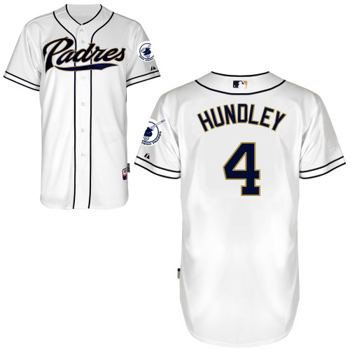 Nick Hundley #4 MLB Jersey-San Diego Padres Men's Authentic Home White Cool Base Baseball Jersey